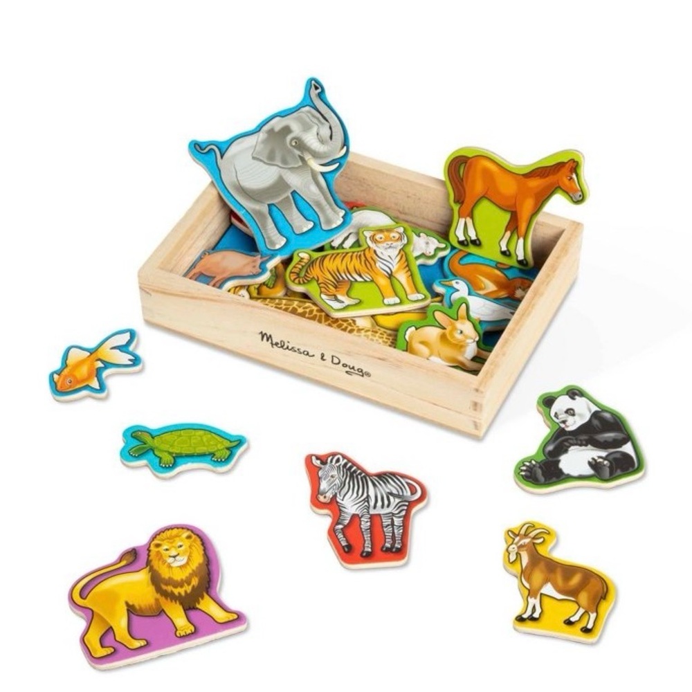 🍀2/$10 Melissa & Doug Animal Wooden Magnet Set - 19 animals